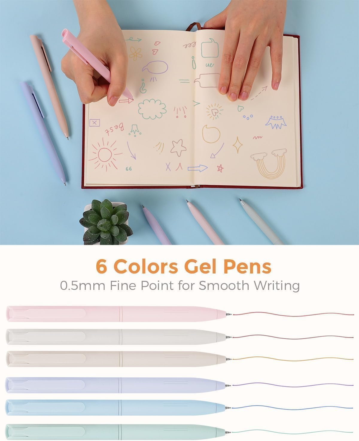 Cute School Supplies 44 PCS, Aesthetic Pencil Case with 12 Pastel Highlighters, 5 Black Gel Pens, 6 Color Gel Pens & Mechanical Pencils, College Essentials Students Stationary Set Green