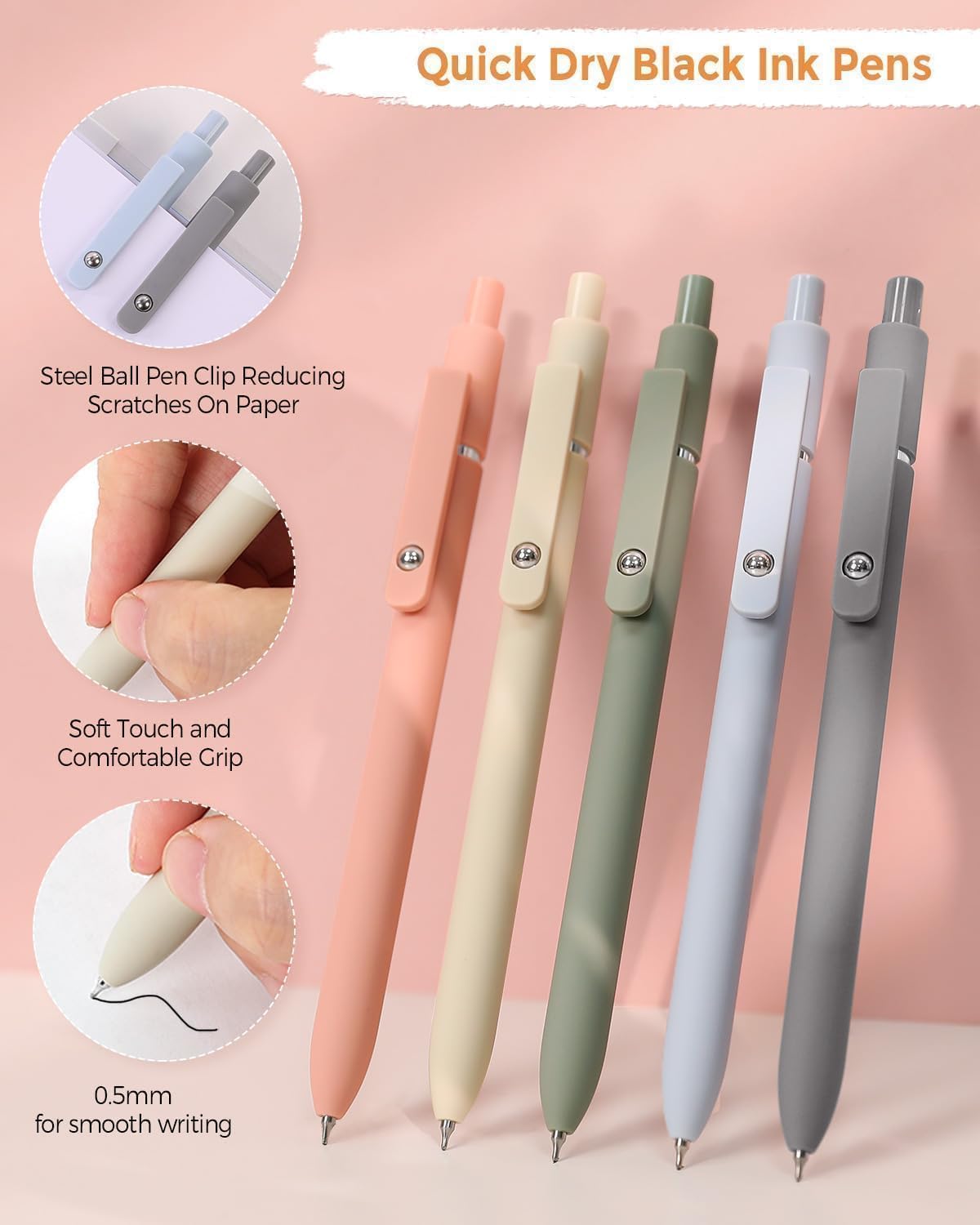 Cute School Supplies 44 PCS, Aesthetic Pencil Case with 12 Pastel Highlighters, 5 Black Gel Pens, 6 Color Gel Pens & Mechanical Pencils, College Essentials Students Stationary Set Green